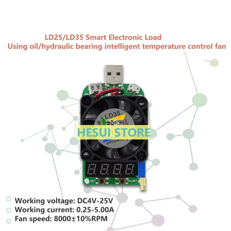 LD25/LD35 25W35W constant current electronic load USB digital display voltage ammeter battery aging tester