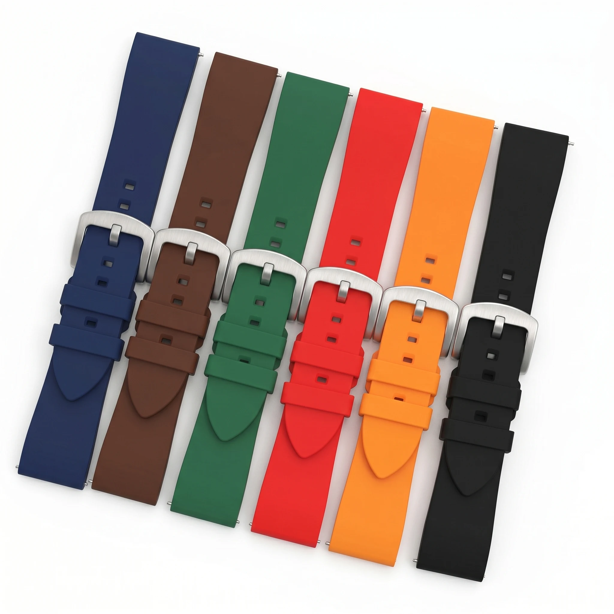 Universal Waterproof Silicone Sports Watch Band Durable Rubber Strap 20mm 22mm 24mm Replacement Soft Watchband