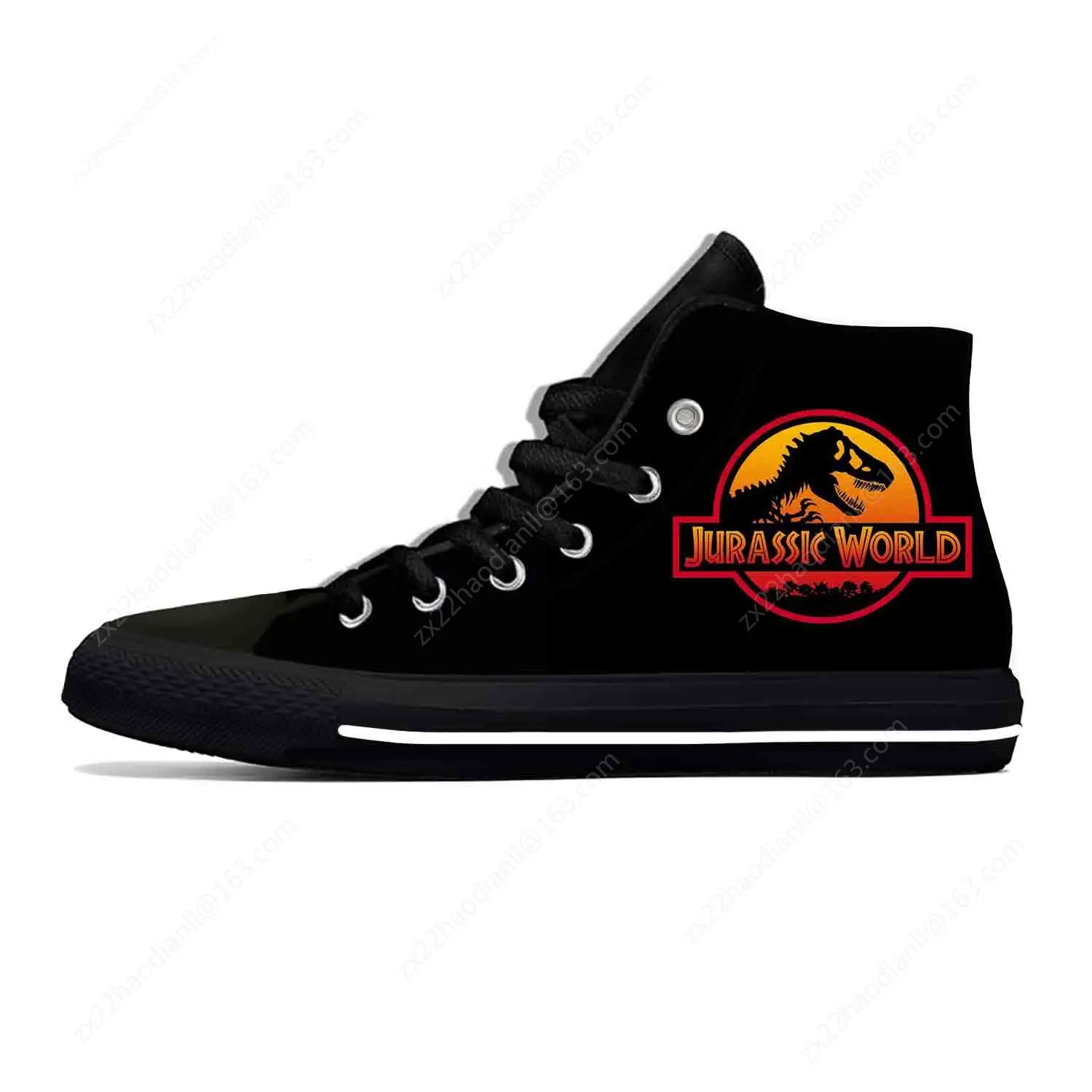 Jurassic Dinosaur World Park Lightweight Cloth 3D Print Funny Fashion High Top Canvas Shoes Men Women Casual Breathable Sneakers