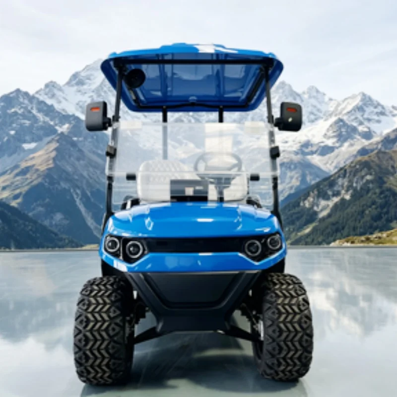 

Electric Golf Cart,Product Eco-Resorts Modern Commercial Car Folding Windshield Beach Cart Rear Cargo Box 12-Inch Off-Road Tires