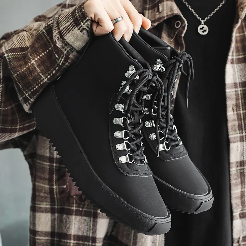 Fashionable Classic Men's Boots Trend Thick Sole Casual Men's Shoes Comfortable Breathable High-top Man's Shoes Botas Para Mujer