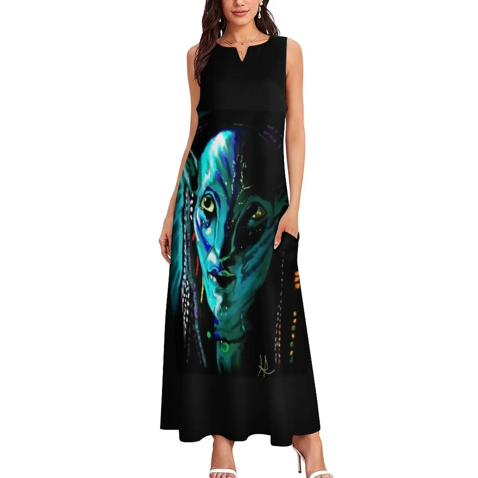 Navi Long Dress beach dress summer women's dress 2025 summer for women 2025 Aesthetic clothing
