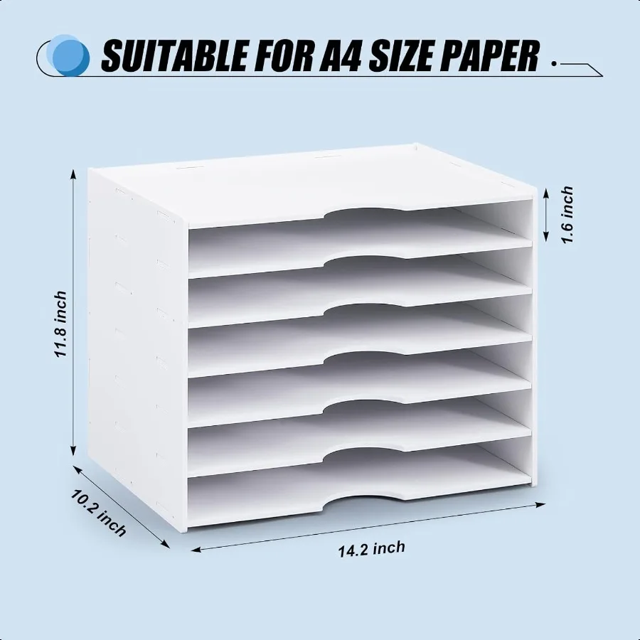Juexica Vassoi di carta impilabili a 7 livelli per organizer da scrivania per decorazioni per l'home office 14,2 x 10,2 x 11,8 pollici