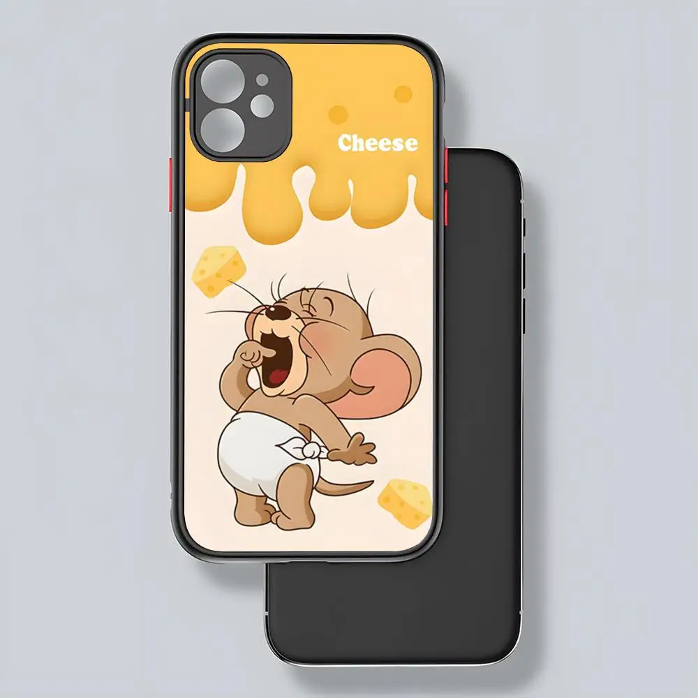 MINISO TomS JerryS Phone Case Matte Transparent For 16 15 IPhone 12 11 13 Pro Max X XR 8 Plus Back Cover