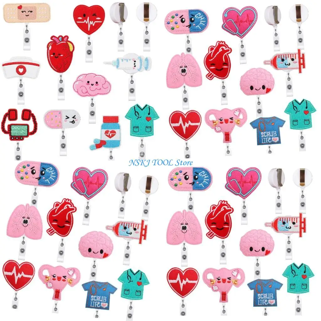 

L8RC High Elasticities Retractables Reel for Nurses With Customizable Embroidery Patches and Secure Hospital Clip