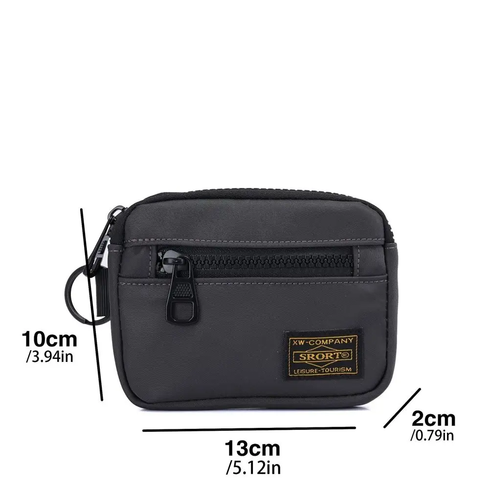 Portable Canvas Coin Purse Card Holder Oxford Cloth Men Wallet Zipper Pouch Lightweight Mini Earbuds Storage Bag Earphone Bag