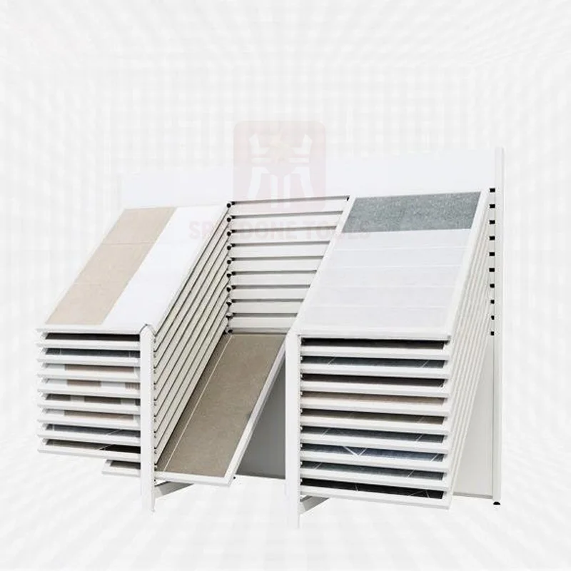 Customized Modern Steel Stone Tile Display Stand Storage Drawer Unit for Showroom Use Easy Assembly Freestanding Installation - view 2