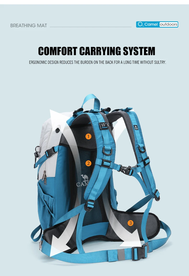 GOLDEN CAMEL Outdoor Mountaineering Bag Backpack Large Capacity Portable Camping Hiking Men And Women Anti-splash Wear-resistant