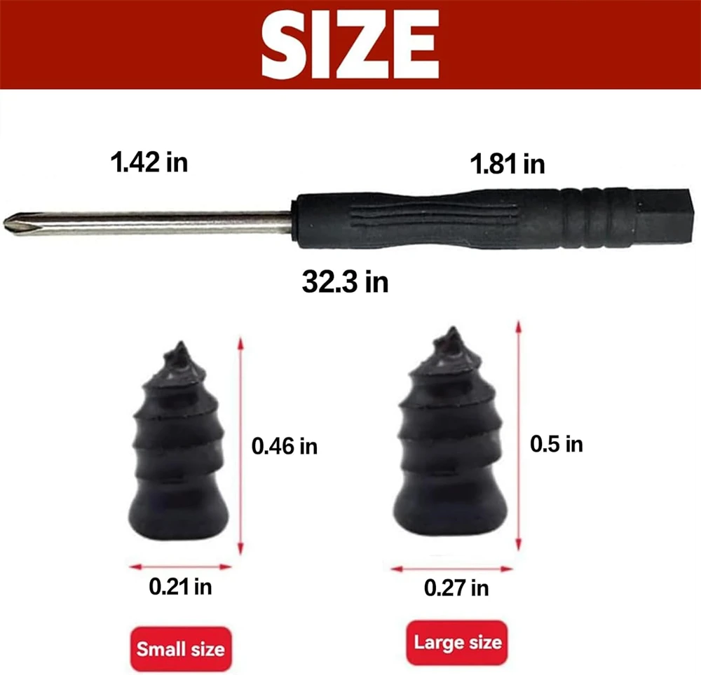 20PCS Tire Repair Set Silicone Ccrews Vacuum Tire Mending Nail Rubber Screws Screwdriver Quick Self-Service Tire Repair Tools