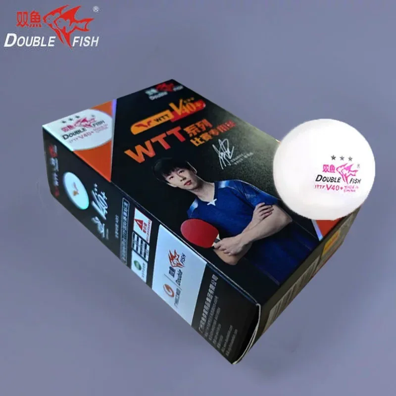 オリジナル ダブルフィッシュ WTT 3 スター卓球ボール (WTT 公式ボール) ダブルフィッシュ 3 スター卓球ボール ITTF 改良