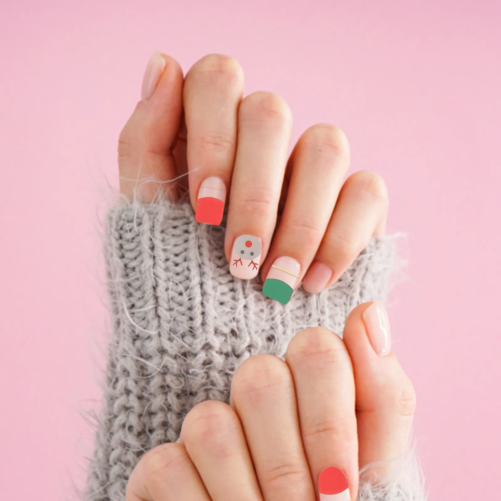 

Nail Stickers 4 Sheets Snowflakes Christmas Snowman Art Decals Wraps Winter Gifts Salon DIY Artificial Natural Nails