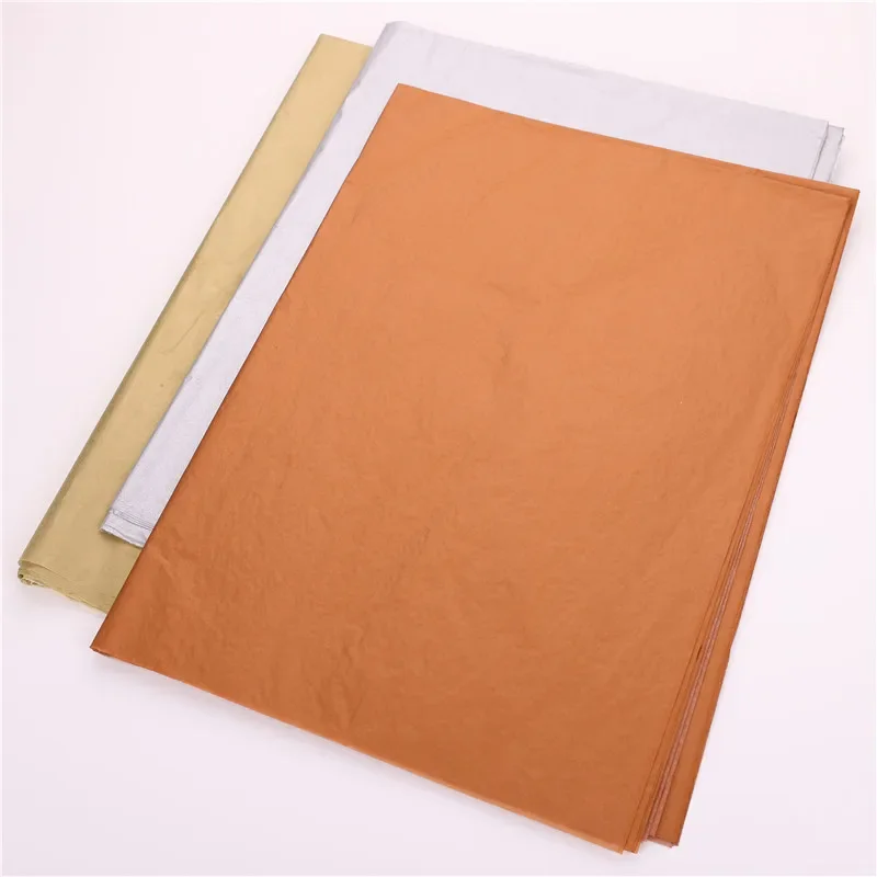 20 Sheets/lot Gold Silver Rose Gold Pattern Tissue Paper 50x70cm Shoes Clothes Gift Paper Floral Wine Packing Papers