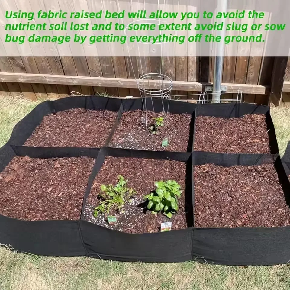 حقيبة زراعة الحديقة متعددة المشدات ورأى حقيبة النمو مستطيل زراعة أصيص زرع الخضار الطماطم البطاطس زراعة الحاويات النبات #5