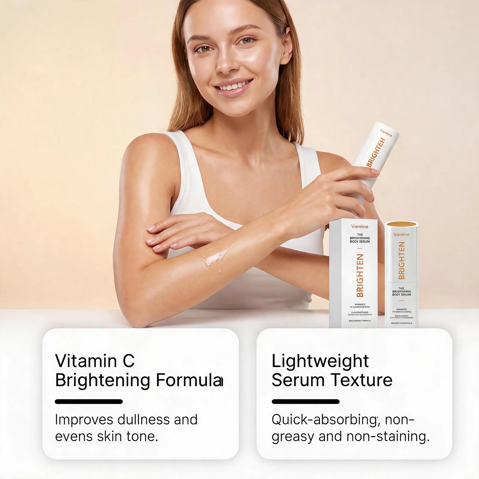 Vitamin C Brightening Body Serum Dark Spot Corrector For Dullness Discoloration Radiance Glow Care Even Skin Tone Body Essence