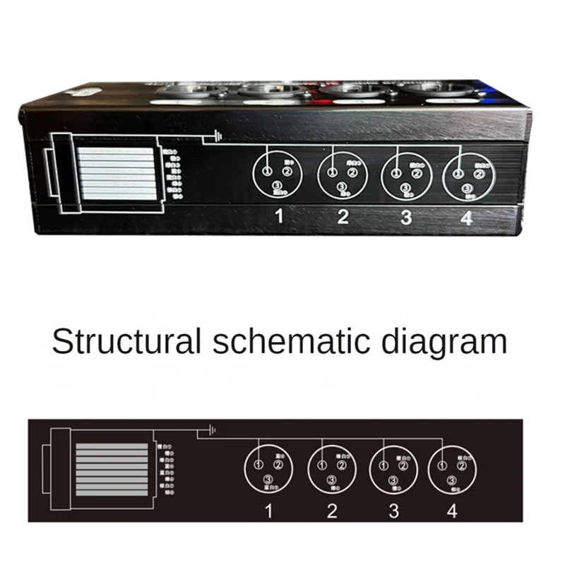 1Pc 4-Channel 3-Pin XLR Audio and over Network Cable Extender, DMX512 Network Signal Extender , Female