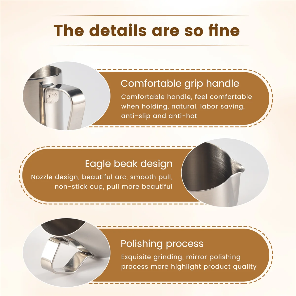 Milk Jug Milk Pitcher Stainless Steel Milk Bowls For Milk Frother Craft Coffee Latte Milk Frothing Pitcher Latte Art (200ml)