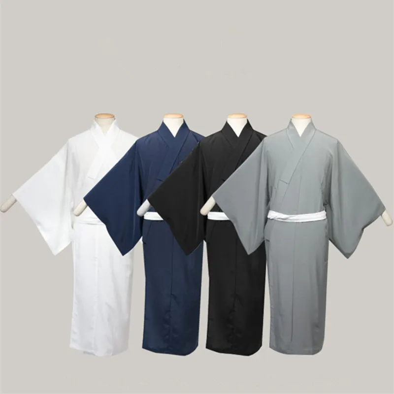 

Men's Japanese Kimono Inside Wear Traditional Yukata Long In-Laying Wear 100% Cotton Bathrobe Pajama Cosplay Clothing