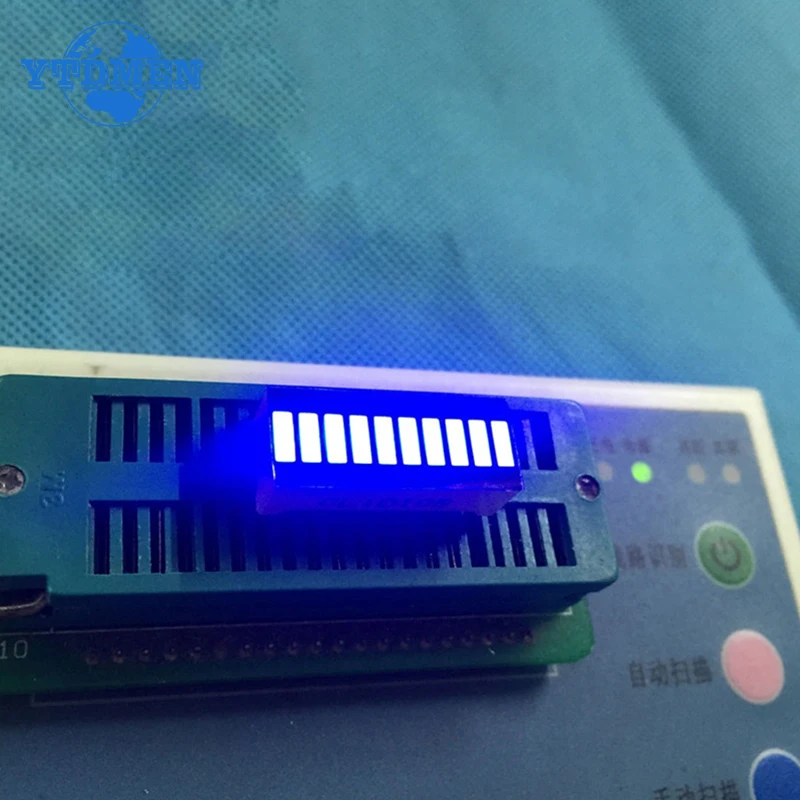 5PCS LED Display Module Ultra Bright Red Blue Green Light Bar,10-segment LED Digital Tube 20pins 8 Character 25x10mm for Arduino