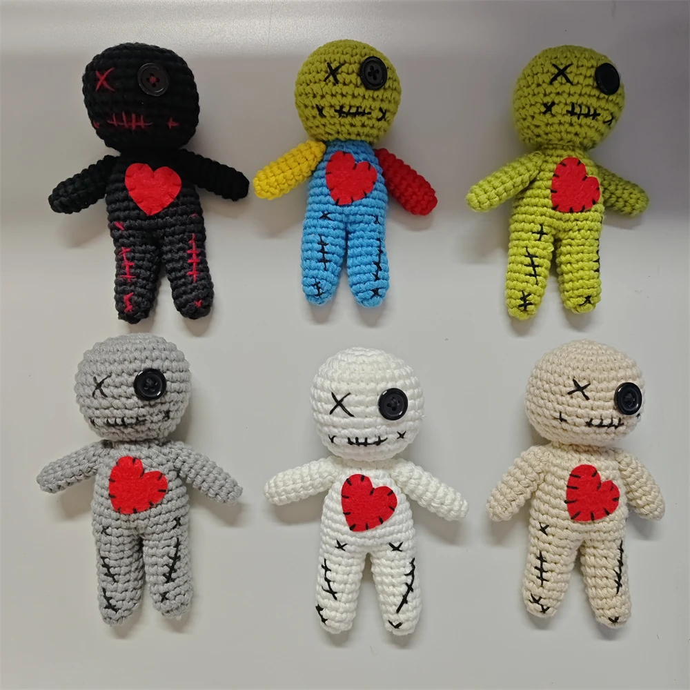 Nuevas muñecas vudú decorativas, muñeca tejida de lana espeluznante, muñeco maldito fantasma de Halloween, colgantes para fiesta de Cosplay, accesorios de bruja, regalo