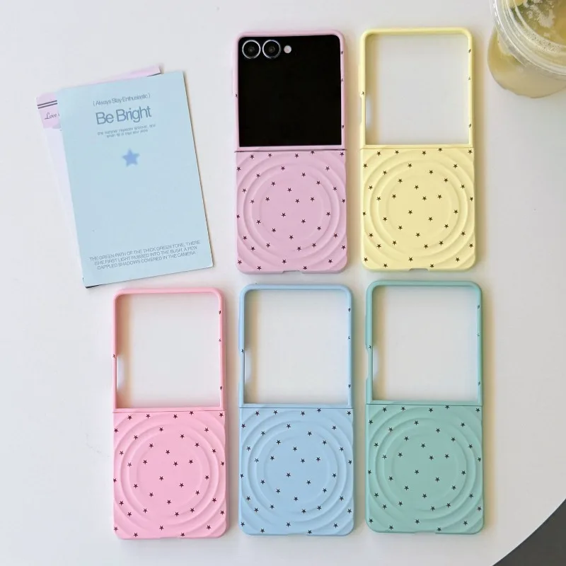 Colorful Rippling Star Magnetic for Samsung Galaxy Z Flip 8 7 6 5 Protective Back Cover for ZFlip8 ZFlip6 ZFlip7 Case Shell