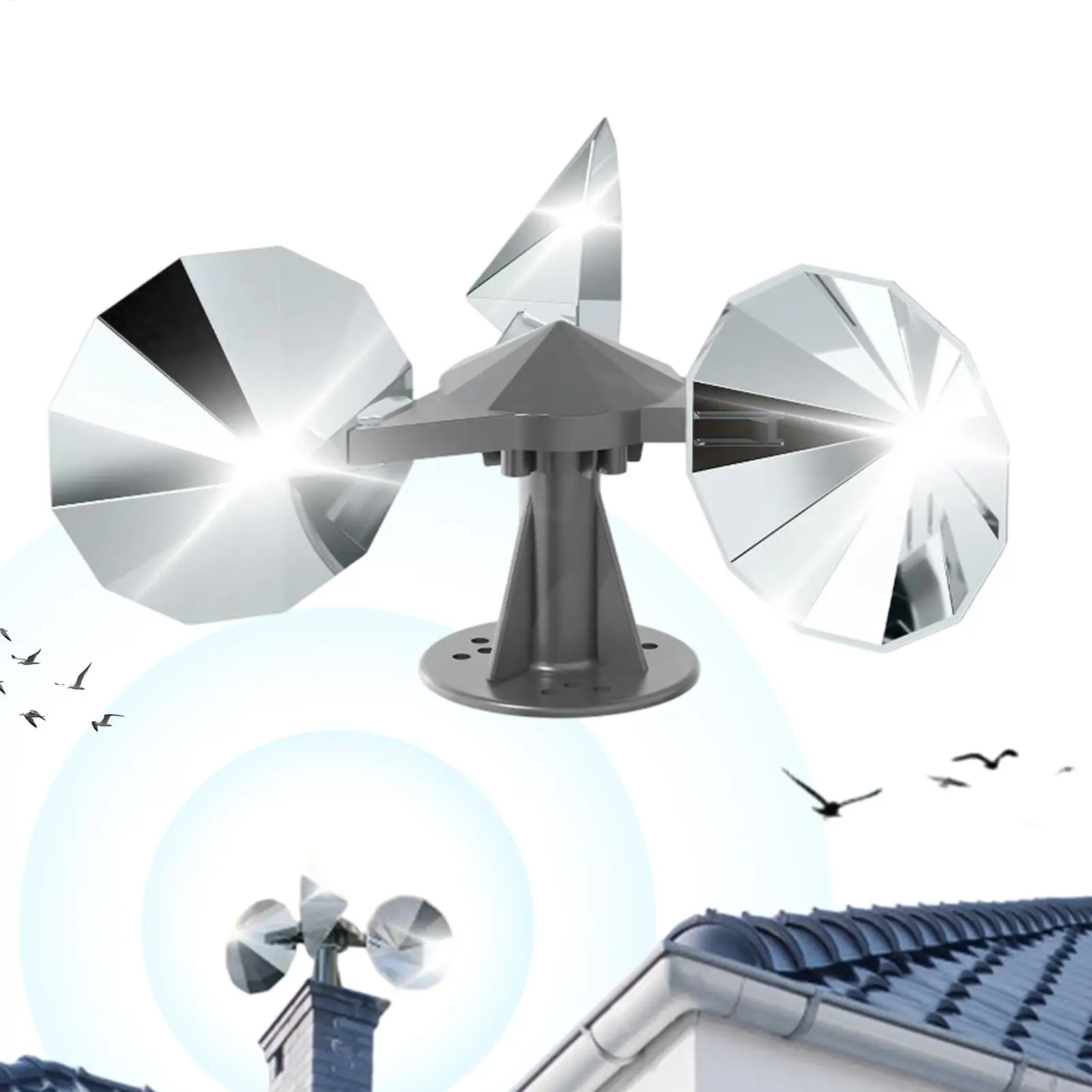 Rotating Sparrow Reflective Prevention Device Bird Scarers for Outside Bird Mirror Reflectors for Garden Outdoor Backyard Porch