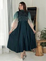 Eid Muslim Party Arab Long Robe Abaya for Women Dresses Sashes Jalabiya Morocco Dubai Ramadan Kaftan Islam Vestidos Abayas