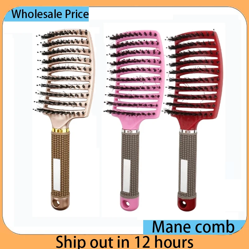 النساء الرطب تدليك مشط مجعد تصفيف الشعر صالون أدوات تصفيف الشعر فرشاة شعر 1 قطعة مشط الشعر وفك تشابك فرشاة شعر الخشن والنايلون #2
