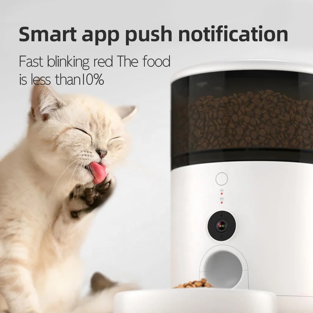 Cat Food Automatic Pet Feeder With Camera Smart Timed Feeding Anti-Jam Motion Detection Support Batteries (max.  12 portions)