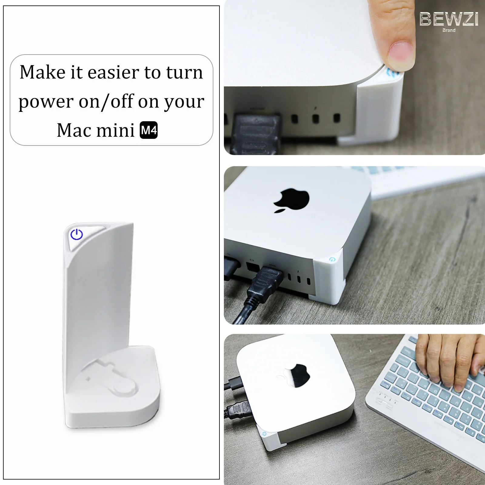 Botão de comutação para MAC mini M4 Power Button, ABS Hard Material Power Connection Button Accessory for Apple 2024 MAC Mini M4 Switch