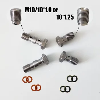 Stainless Steel M10x1.0/1.25 Banjo Bolts Brake Line Fittings Adapter Metric Thread Motorcycle Brake Cylinder Single Banjo Bolt