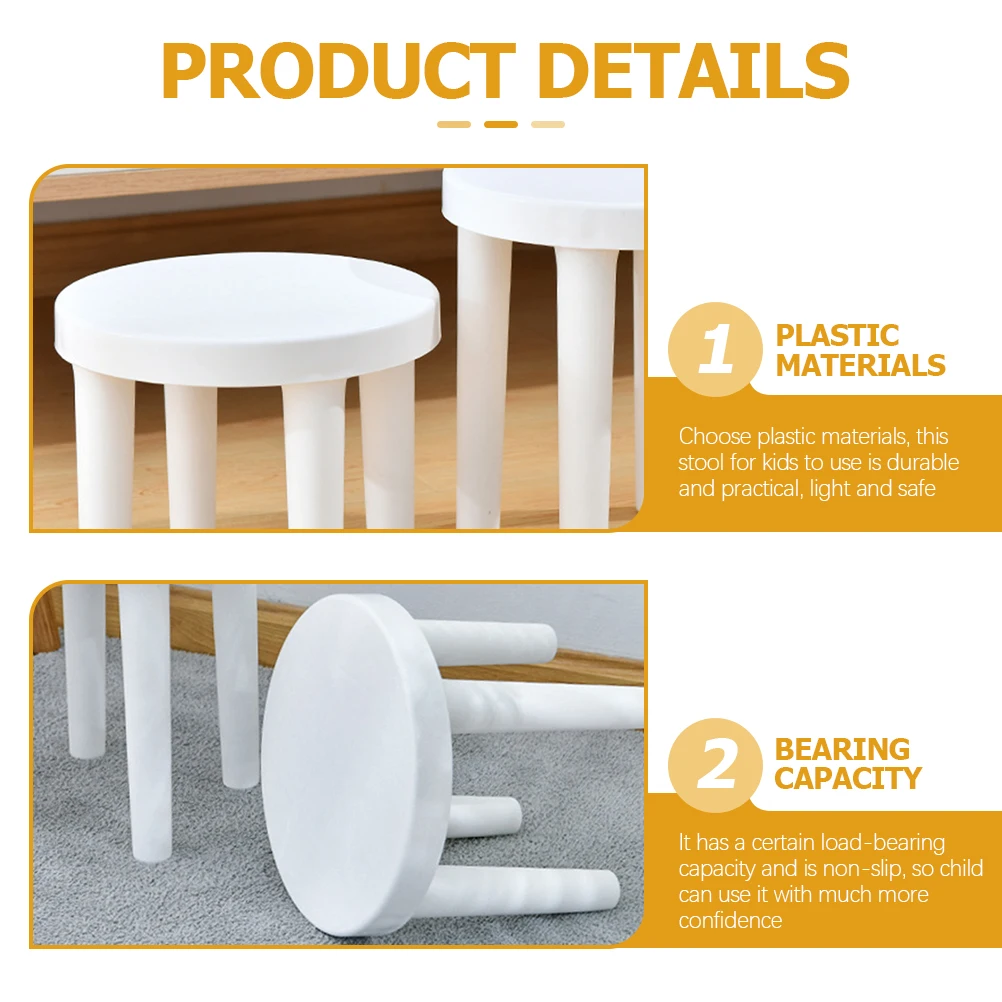 

Anti- Lightweight Stackable Children Step Stool For Bathroom Bedroom Kitchen Three Legged Non-Slip Pedal Stool