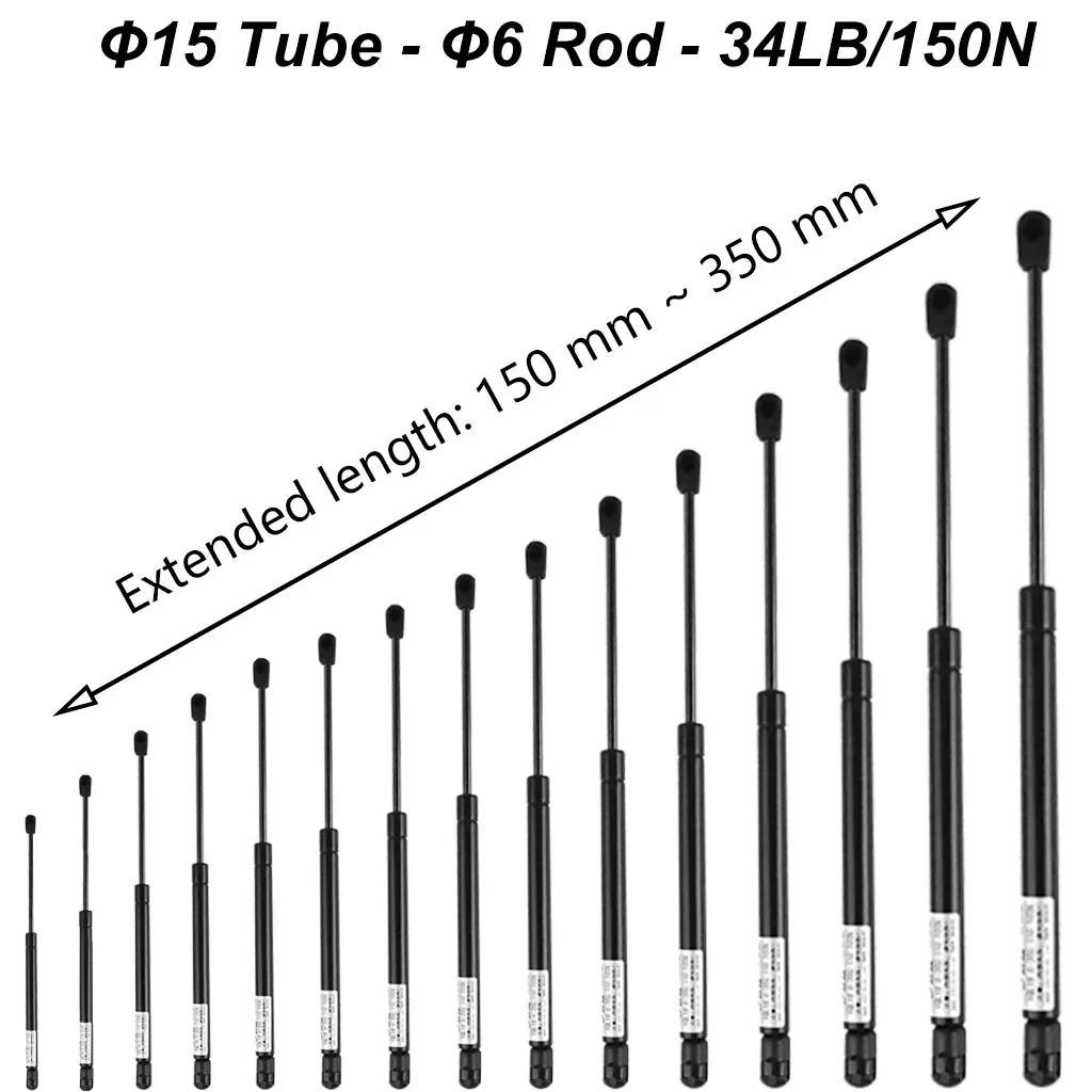 1PC 150N/34LB 150-350mm Universal Car Gas Spring Nylon End Fitting Lift Support Trunk Tailgate Strut Bar Replacement Gas Strut