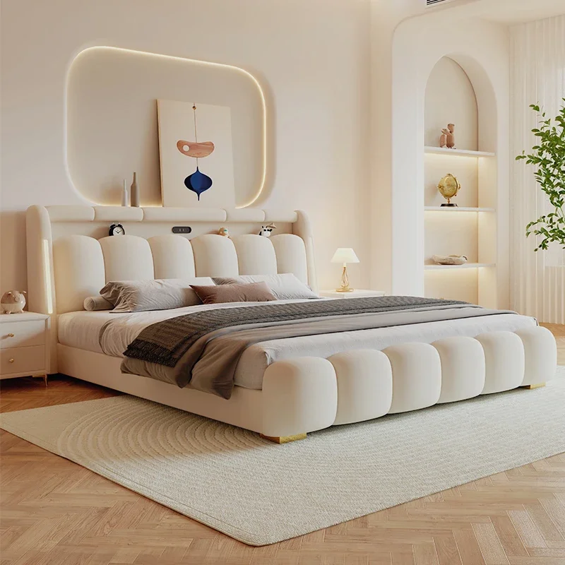 

Design Soft Modern Double Bed Luxury Loft Princess Girls Queen Double Bed Space Saving Letto Matrimoniale Home Furniture