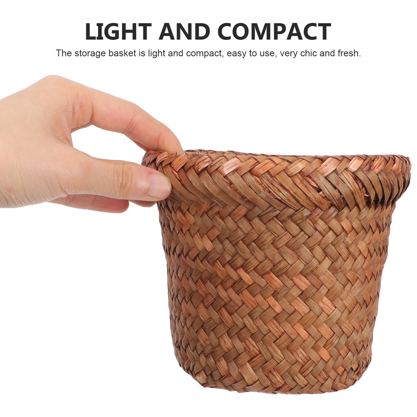 

Woven Trash Can Bins Bucket Home Office Decor Simple Chic Storage Basket Household Waste Elegant Practical
