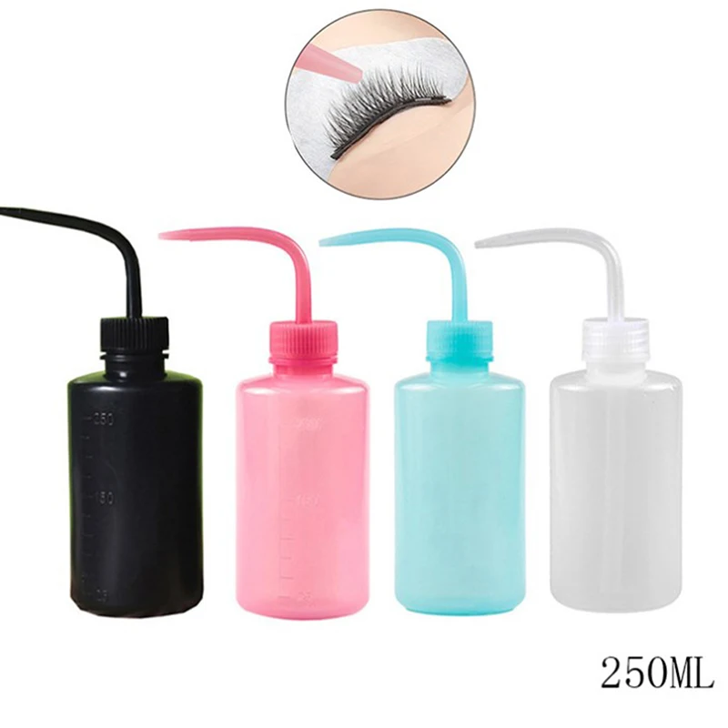 250 ml Wimperverlenging Elleboog Flush Fles Wassen Knijpfles Non-Spray 4 Kleuren Tattoo Diffuser Zeep Supply Wasfles