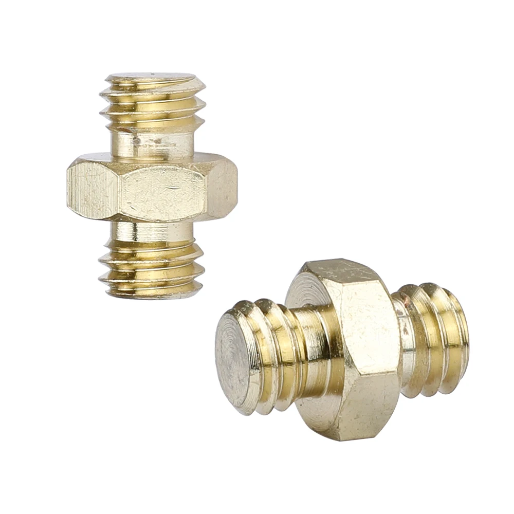 HDRIG 1-5 uds 3/8 "macho a 3/8" adaptador de tornillo roscado macho trípode convertidor de perno de doble cabeza jaula de cámara monopié luz de cabeza de bola