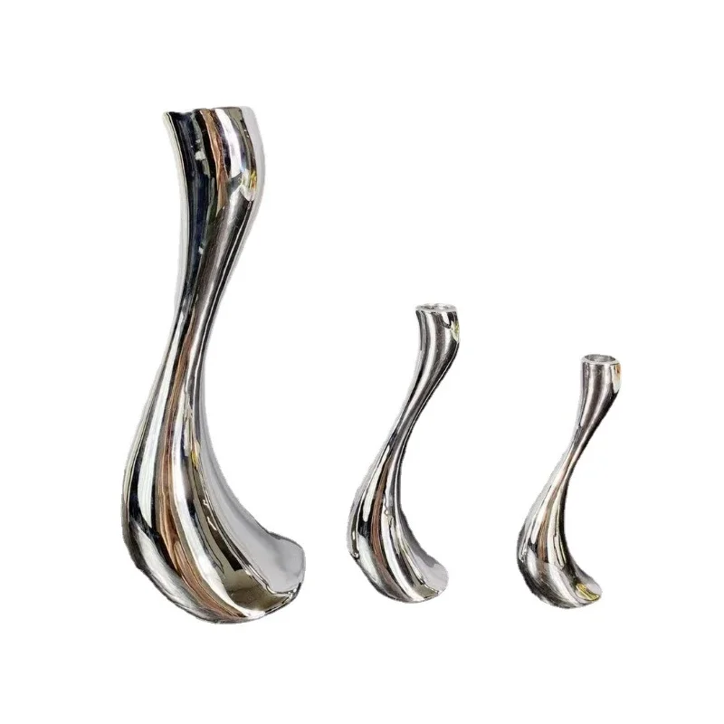 

Modern white creative S-shaped swan candle holder home TV cabinet ornament