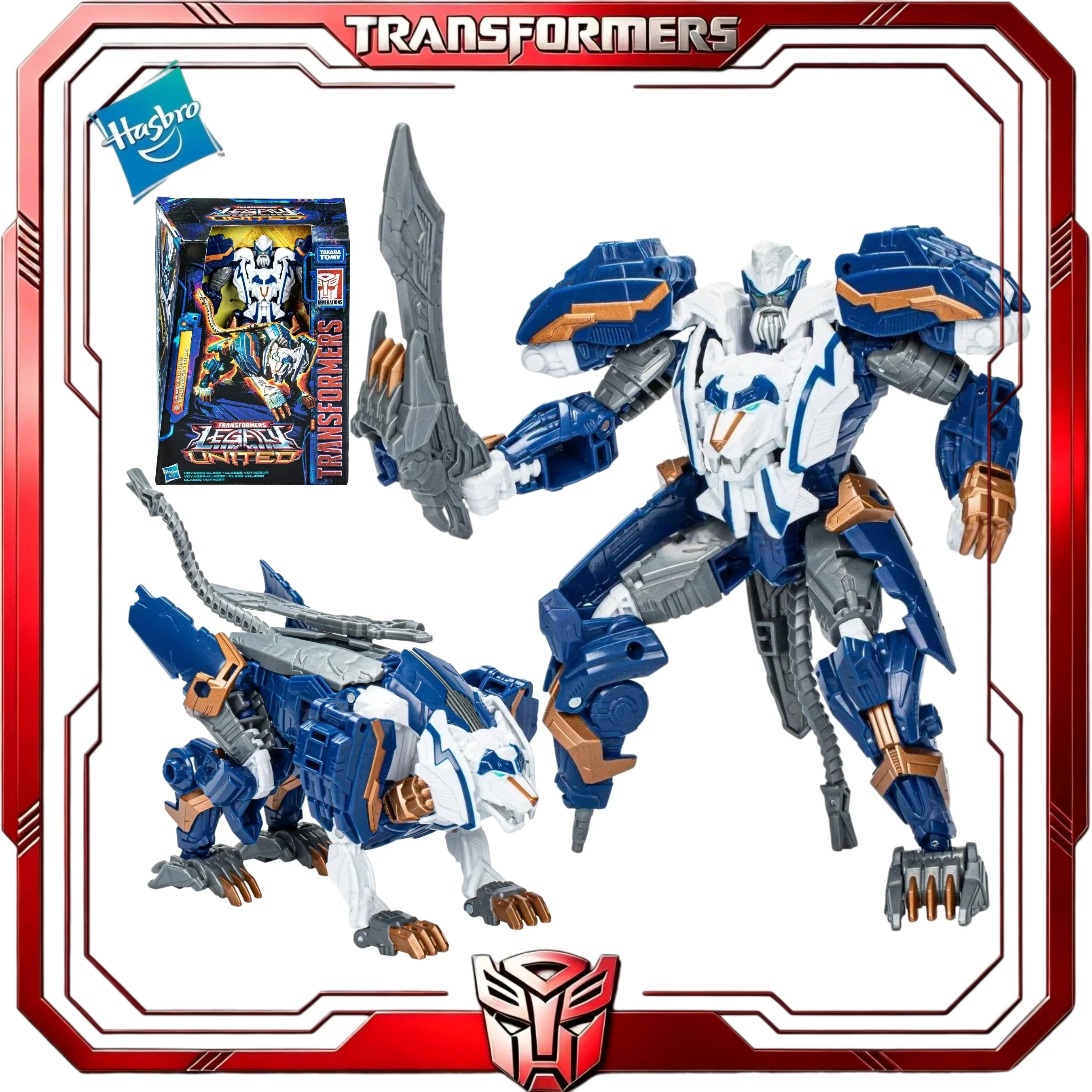 In Stock Transformers Legacy United Voyager Thundertron Hasbro Prime Universe Cybertronian Lion Action Figure For Fans