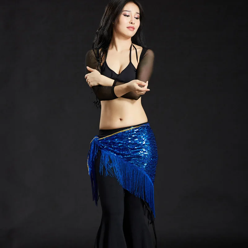 1pcs/lot Adult Fringe Sequin Belly Dance Hip scarf Costumes Women Bellydance Eastern Mermaid Dancing costumes