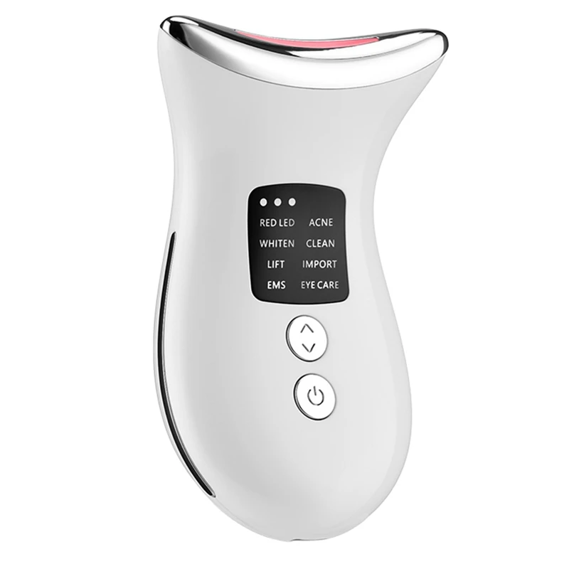 EMS IPL Neck Lifting And Tighten Massager Electric Microcurrent Wrinkle Remover 7 Colors LED Photon Face Beauty Device