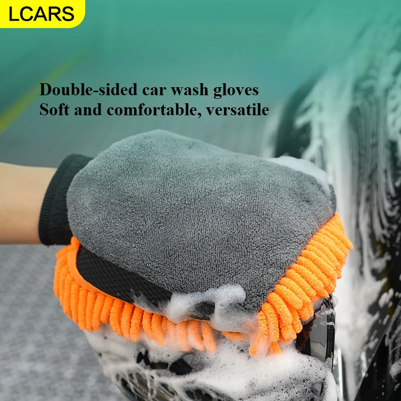 

Двусторонние перчатки для мойки автомобилей Lcars, водонепроницаемые и незамерзающие руки, средства для зимней чистки, толстые чистящие перчатки