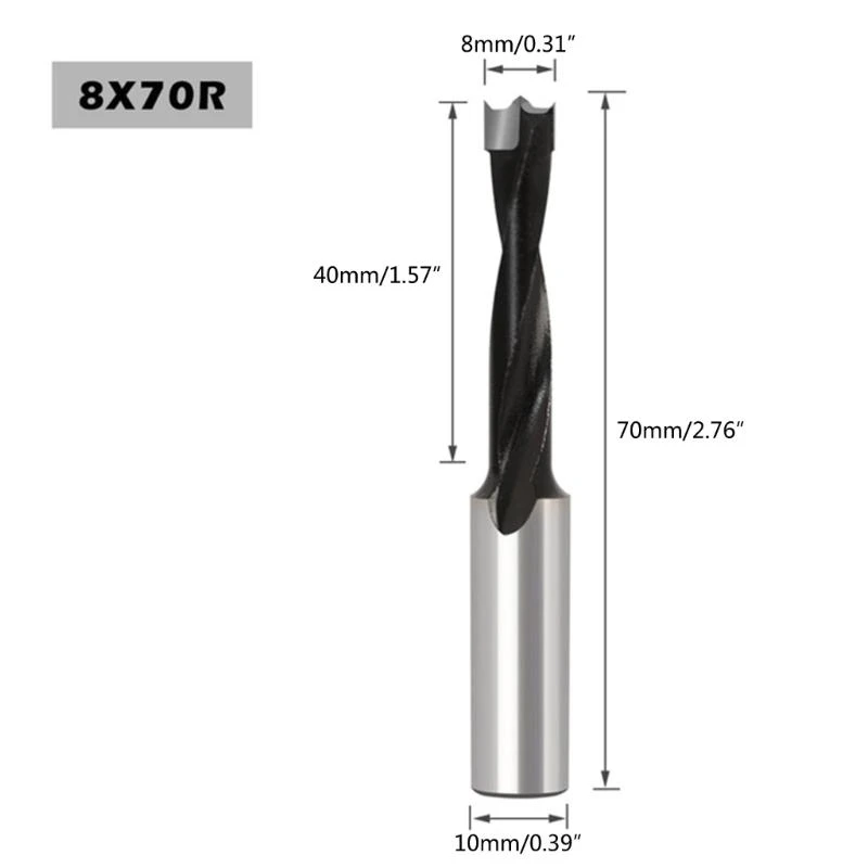 Y1AD 2 Flute Forstner Drill Bits 6/8/10mm Left Right Rotation Cutter