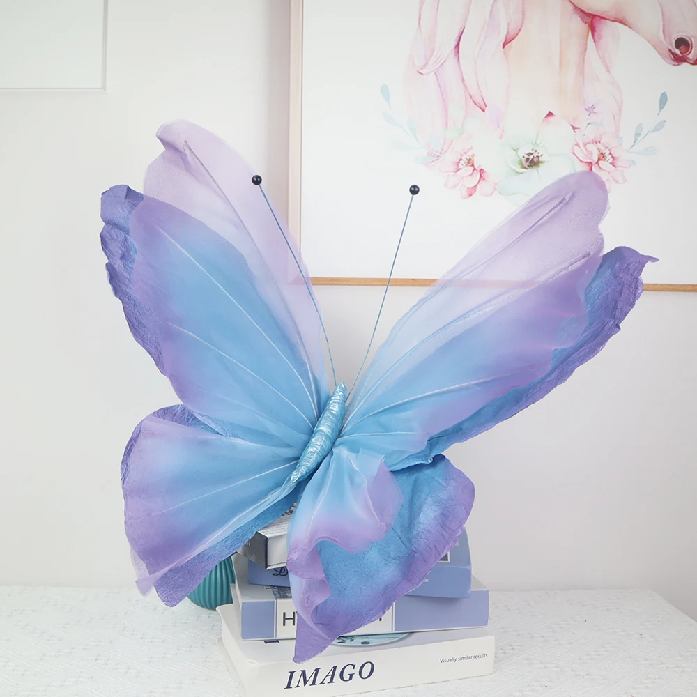 Hand-made Large Blue Simulated Paper Butterflies Thanksgiving Day Wedding Background Decoration Three-dimensional Butterfly