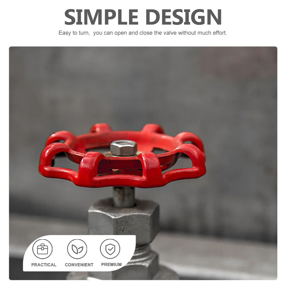 

10pcs Valve H Smooth Surface Durable Hose Wheel Metal Gate Water Fitting Shower Knob Shutoff Parts Red Faucet
