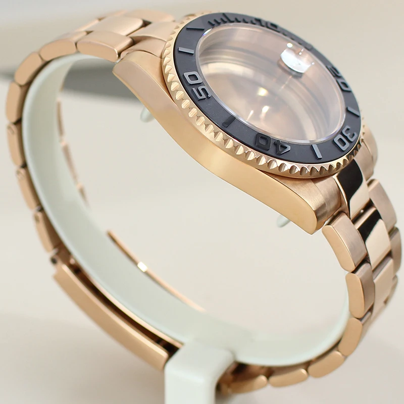 Корпус часов 40 мм, браслет из розового золота, инструменты для ремонта, детали, сапфировое стекло для Seiko NH35 NH36 NH34 NH38 8215 Eta2824, механизм YACHT