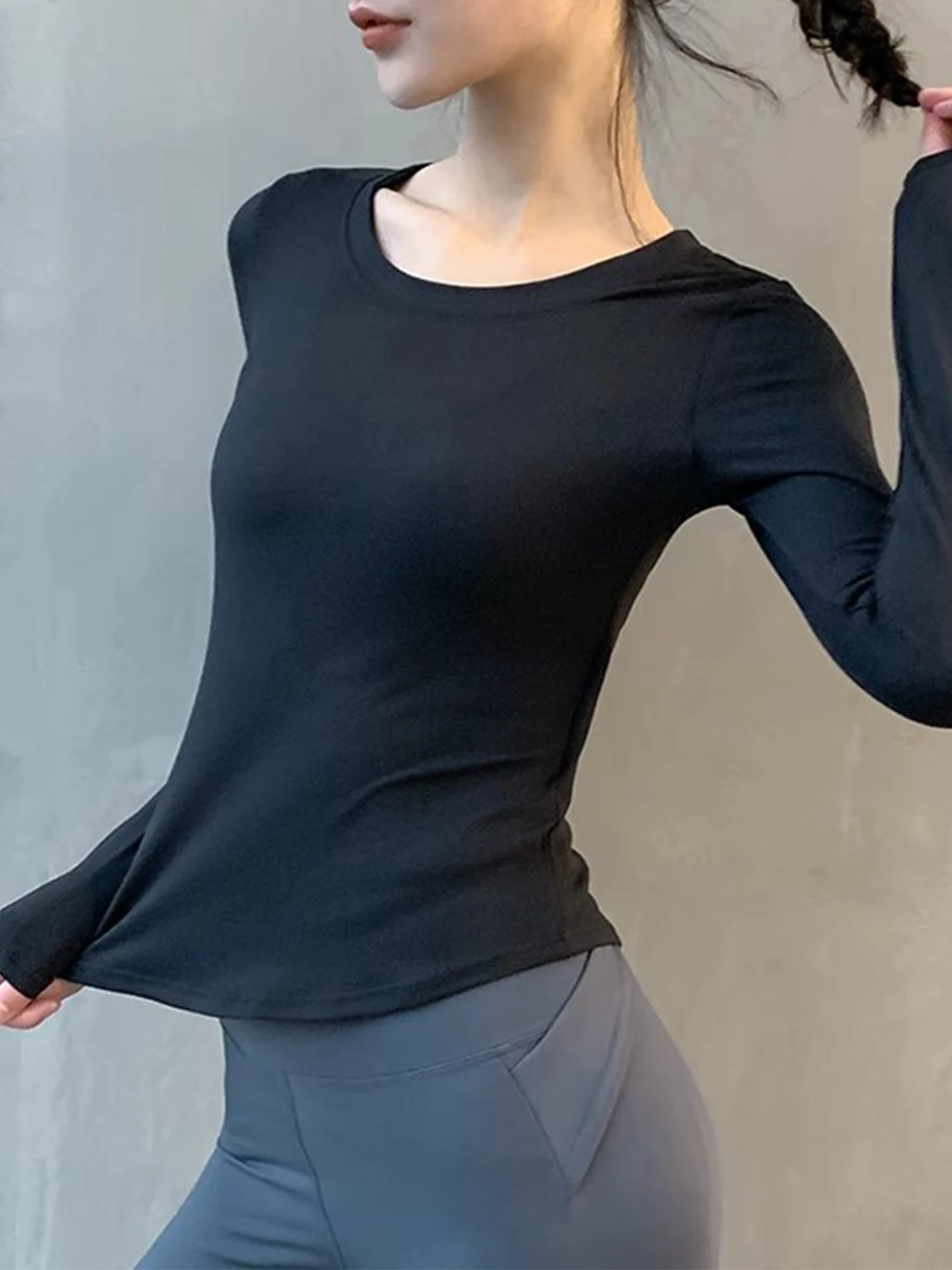 Yoga clothing tops women's long-sleeved autumn and winter fitness clothing sportswear running training clothing basketball training clothing quick-drying clothing Pilates training clothing new professional morning runn