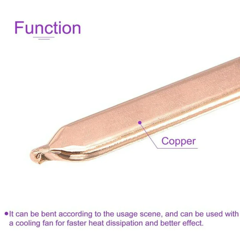 1pcs 60mm-300mm Pure Copper CPU GPU RAM Heatpipe Tube Laptop Radiator Heating Cooler Flat Heat Pipes Heatsink Notebook Computer