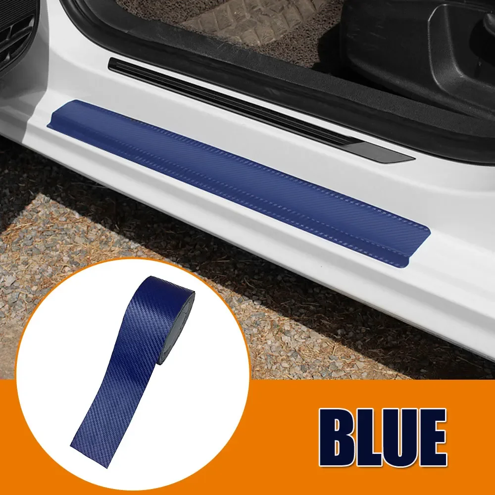 3D Carbon Fiber Carbon Fiber Sill Scuff Anti Scratch Threshold Car Sticker Door Sill Side Mirror Tape Waterproof Protection Film