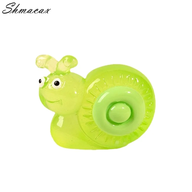 Luminous 3D Cartoon Snail DIY Accessories Cream Glue Keychain Pendant Micro Landscape Doll House Toy