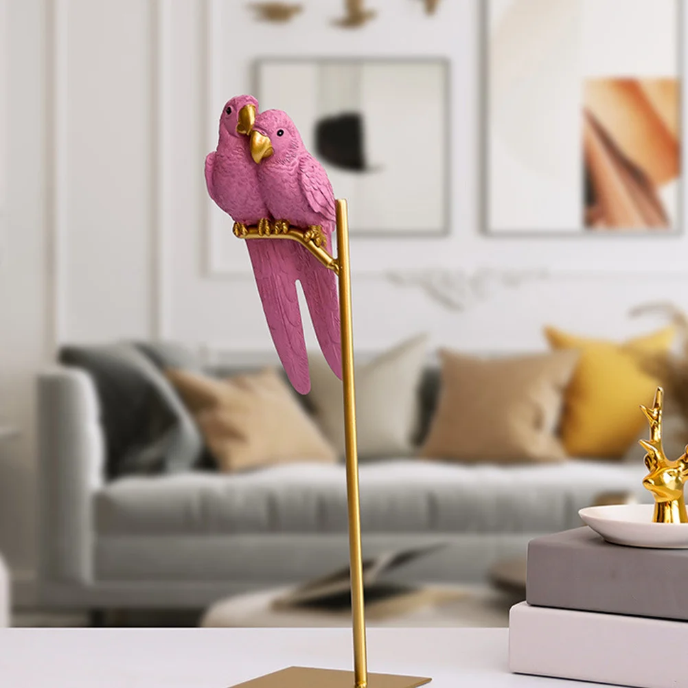 

Desktop Parrot Ornament Set of 2 Elegant Birds Design for Home Office Tabletop Decor Unique Gift Idea for Her Him